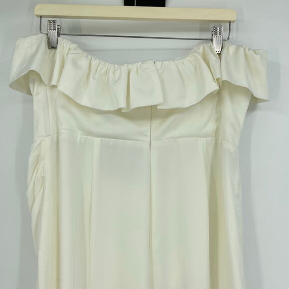 Michael Costello x REVOLVE | NWT Jun Gown in Ivory White Ruffle Cut Out Maxi XL - Picture 10 of 15